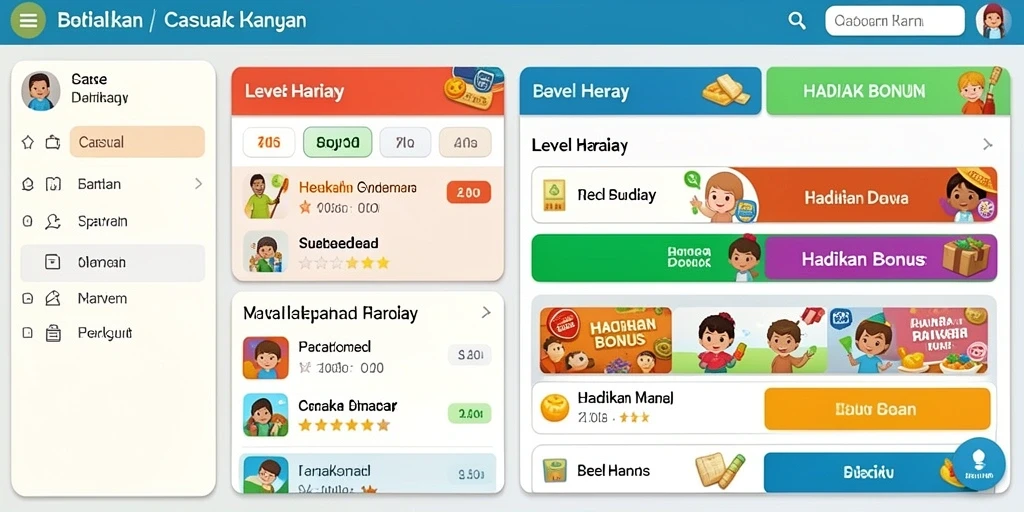 Tantangan baru di setiap level permainan.