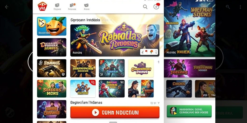 Screenshot dari koleksi permainan yang tersedia.